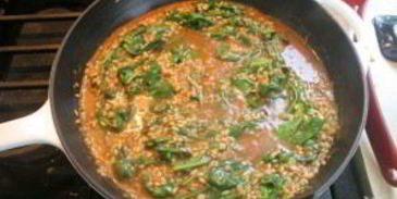 ризотто с тыквой и шпинатом