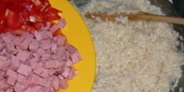 ризотто с ветчиной