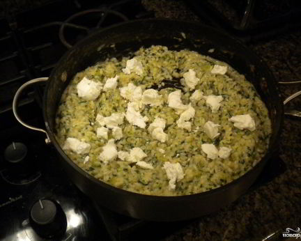 Ризотто со шпинатом и козьим сыром