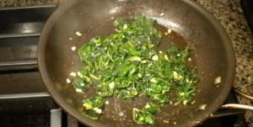 ризотто со шпинатом и козьим сыром