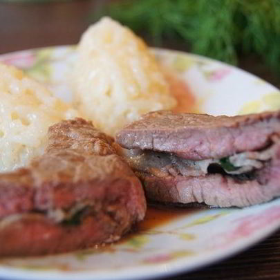 Сальтимбокка с ризотто