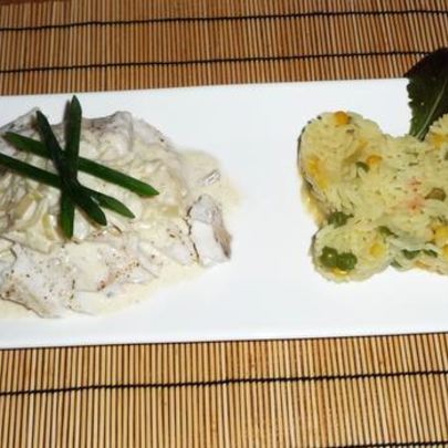 Судак по-монастырски с ризотто