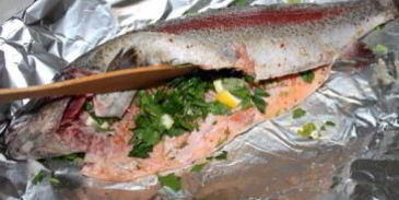 форель радужная в фольге