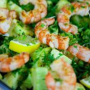 Рецепт Креветок с кабачком и лимоном