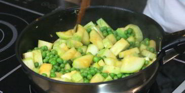 креветки с кабачком и лимоном