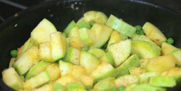 креветки с кабачком и лимоном