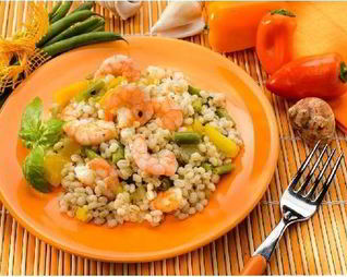 Креветки с ячменем