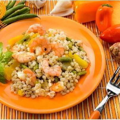 Креветки с ячменем
