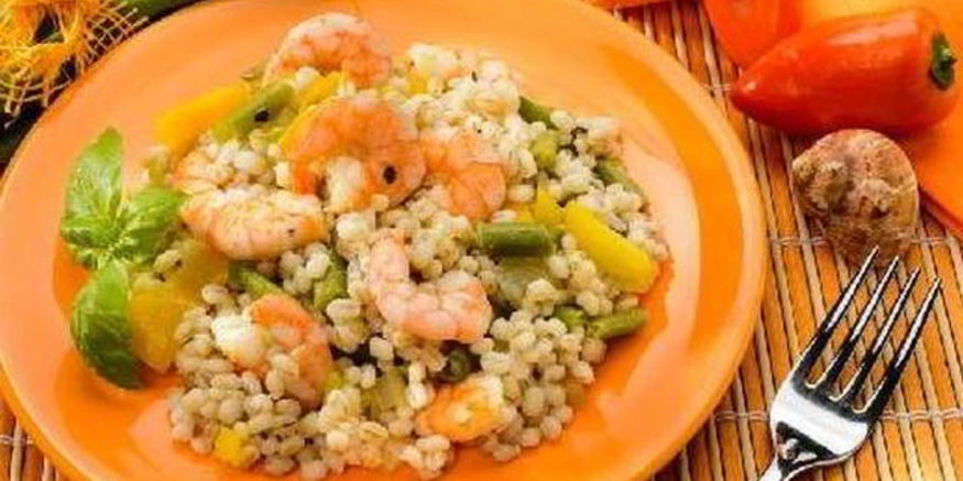 Рецепт креветок с ячменем
