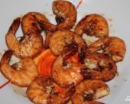Креветки в соевом соусе жареные