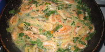 креветки в вином соусе