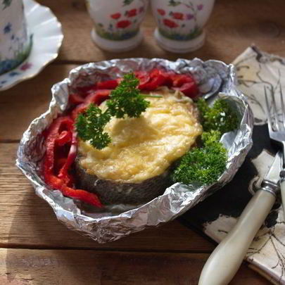 Рыба клыкач на гриле