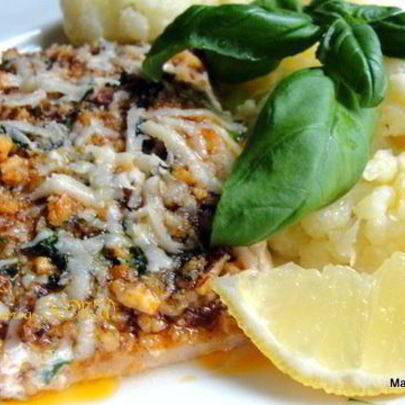 Семга с хрустящей корочкой и цветной капустой