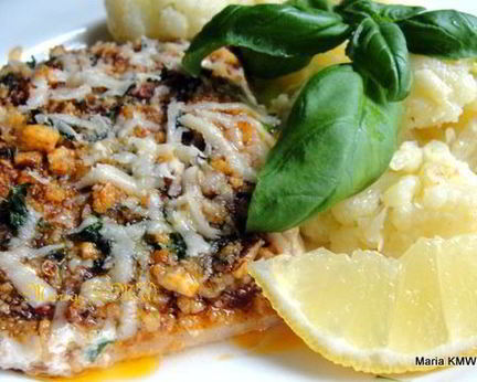 Семга с хрустящей корочкой и цветной капустой