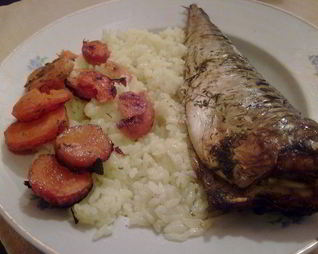 Скумбрия, запеченная в пакете