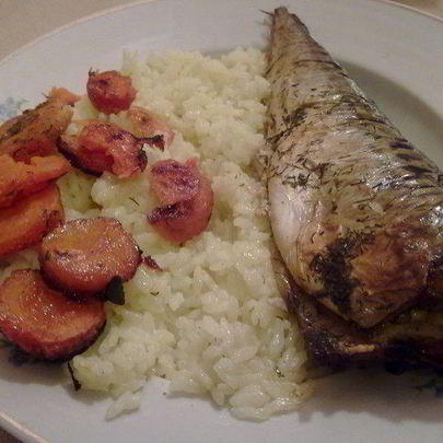 Скумбрия, запеченная в пакете