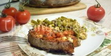 запеченная семга с брынзой и помидорами