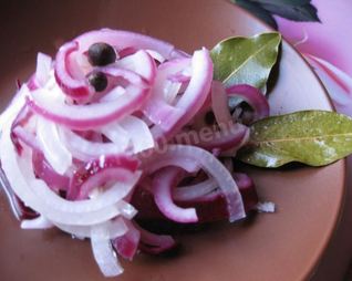 Маринованный лук с медом к шашлыку и мясу