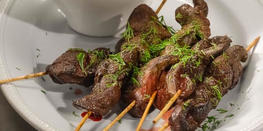 Рецепт шашлычков из говяжьей печенки