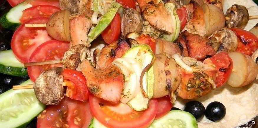 Рецепт шашлычков из индейки на шпажках в духовке