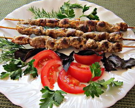 Шашлычок из куриных сердечек