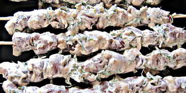 шашлычок из куриных сердечек