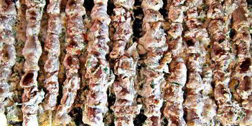 шашлычок из куриных сердечек