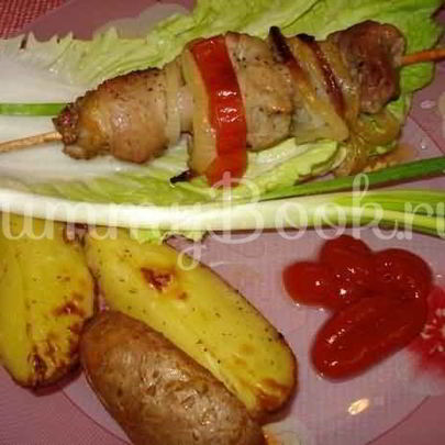 Шашлычок по-домашнему с картошечкой