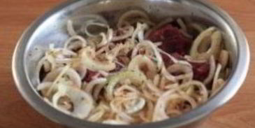 шашлык из говядины на шпажках