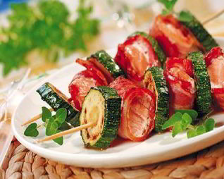 Шашлык из рыбы с цуккини