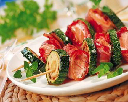Шашлык из рыбы с цуккини