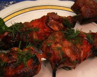 Шашлык из свинины в красном вине