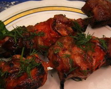 Шашлык из свинины в красном вине