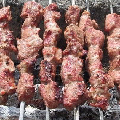 Шашлык из телятины на минеральной воде