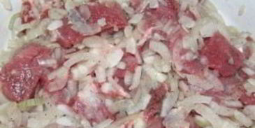 шашлык из телятины на минеральной воде