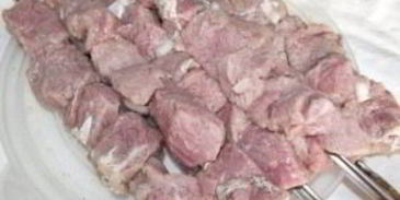 шашлык из телятины на минеральной воде