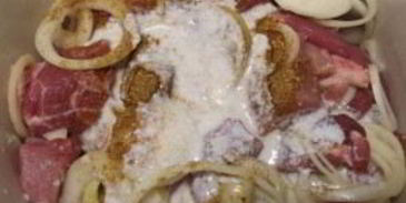 шашлык на кефире из свинины