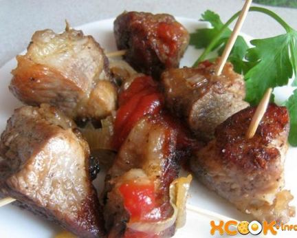 Шашлык на сковороде из свинины