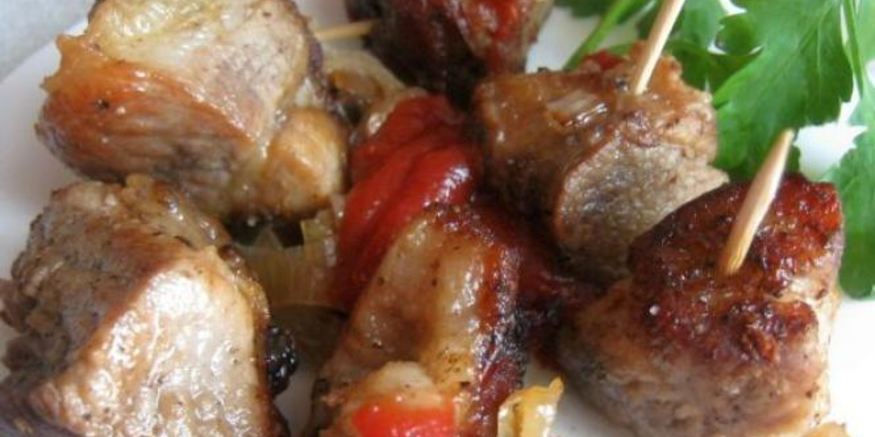 Рецепт шашлыка на сковороде из свинины