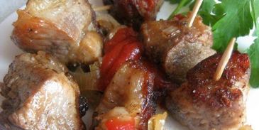 шашлык на сковороде из свинины