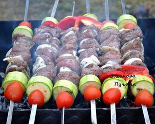 Шашлык с овощами