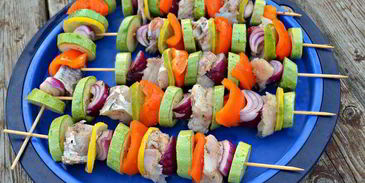 сицилийские шашлычки из овощей и трески