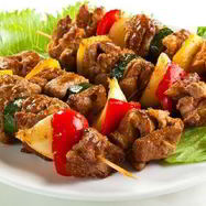 Рецепт Свиного шашлыка с овощами на шпажке