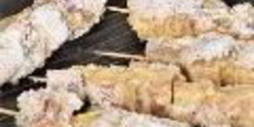 свиные шашлыки в кокосовой стружке