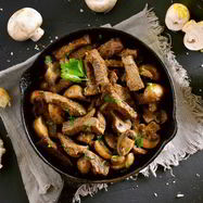 Рецепт Запеченного шашлыка из говядины с шампиньонами