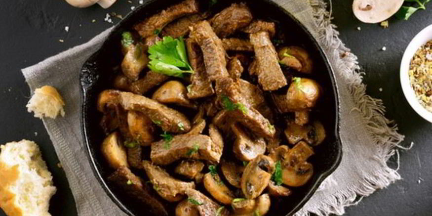 Рецепт запеченного шашлыка из говядины с шампиньонами