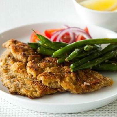 Говяжий шницель с фасолью