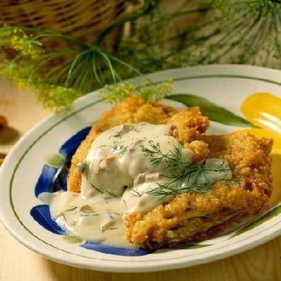 Капустные шницели с грибным соусом