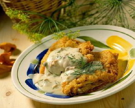 Капустные шницели с грибным соусом