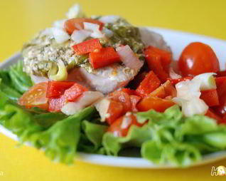 Шницель из индейки с зеленью